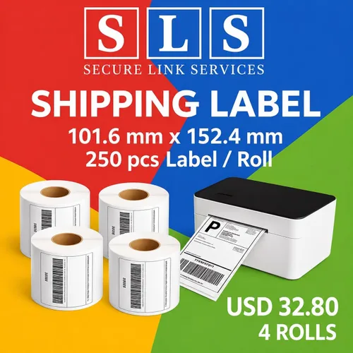 Vista 4 de 4 rollos de 250 etiquetas/rollo-1000 etiquetas de 4 "x 6" envío térmico directo Zebra 2844/Eltron ZP450