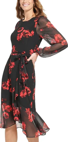 Vista 4 de Tommy Hilfiger Vestido trapecio de manga larga para mujer