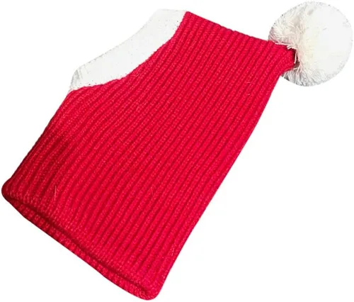 Vista 4 de POPETPOP Sombrero de Navidad para perro, cálido gorro de invierno para cachorros, grueso, pequeño, de punto, para gato, Navidad, diadema, ropa
