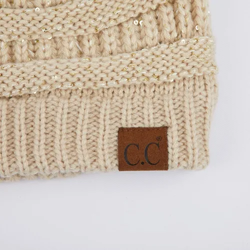 Vista 58 de C.C Trendy Warm Chunky Soft Stretch Cable Knit Beanie