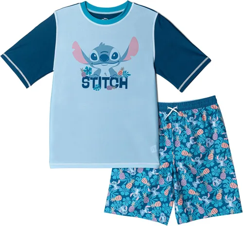 Vista 10 de Disney Conjunto de 2 piezas de traje de baño y traje de baño para bebés y niños Azul