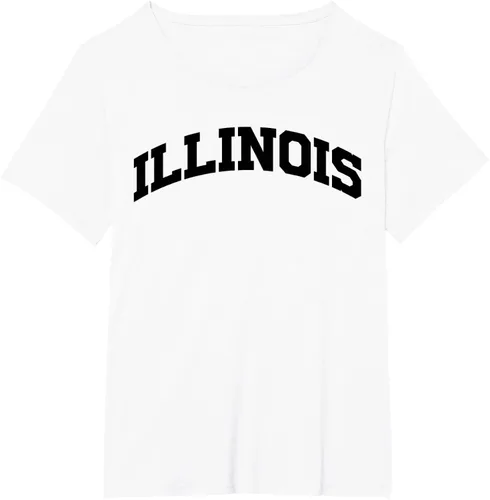 Vista 86 de Illinois Gift - Camiseta de diseño deportivo con texto universitario, gris, S