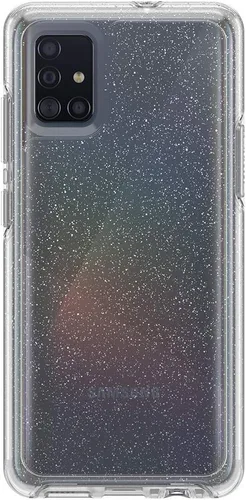 Vista 2 de OtterBox Symmetry Clear Series - Funda para Samsung Galaxy A51 (no versión 5G) - Polvo de estrellas (escamas plateadas/transparente)