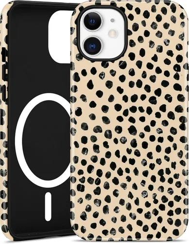Vista 86 de Jusy Compatible con MagSafe Brown Tortoise Shell Print Phone Case para iPhone 7/8/SE, funda protectora magnética de lujo de TPU suave