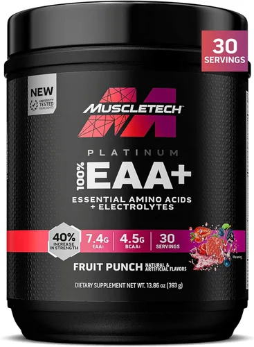 Vista 8 de MuscleTech Suplemento de Aminoácidos Esenciales Platinum con Electrolitos Polvo Pre-Entrenamiento para Energía, Crecimiento Muscular y Fuerza
