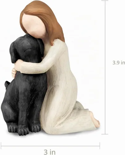 Vista 5 de Figuras de ángel de perro negro, memoriales de amistad de perro ángel para amantes de las mascotas