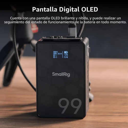 Vista 6 de SMALLRIG V Mount Battery VB99 SE, 99Wh / 6800mAh PD65W Mini V-Mount Batería
