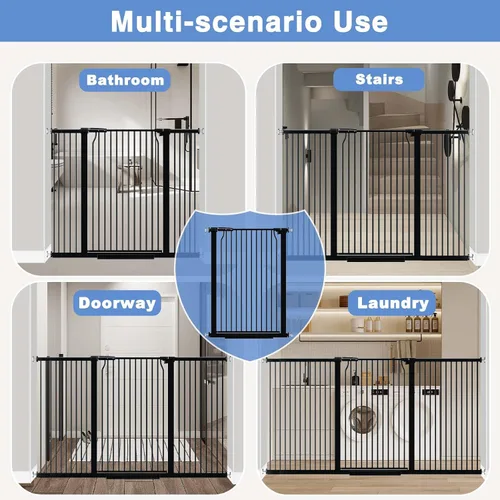Vista 8 de Puerta extra alta para bebés de 40.5 pulgadas para escaleras, puerta grande de 40.5 a 54.7 pulgadas para interiores, puerta de seguridad montada a