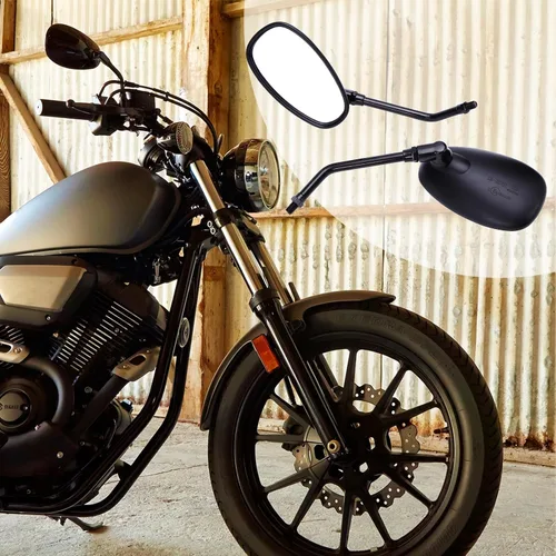 Vista 6 de DREAMIZER Espejo Negro de Motocicleta de 10mm Universal Espejos Retrovisores Laterales de Motocicleta Compatible con Street Bike Scooter Cruiser