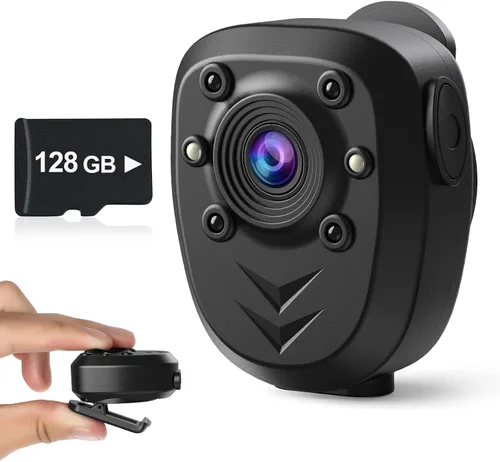 Vista 7 de KSADBOSSBO Cámara Corporal con Grabación 1080P Cámara Espía Oculta Inalámbrica con Tarjeta de 64GB Incorporada Grabadora Policial 1080P Cámara