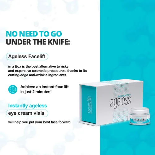 Vista 8 de Instantly Ageless Skin Care Duo Lift Bundle - 25 viales de estiramiento facial instantáneo en una caja y megahidratante con colágeno - Hidratante