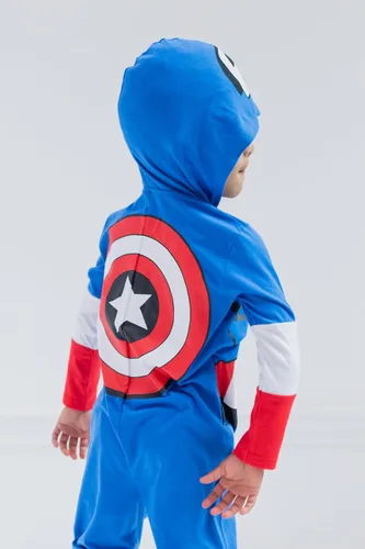 Vista 5 de Marvel Avengers Spider-Verse Spider-Man Venom Iron Man Zip Up Cosplay Coverall Newborn to Little Kid