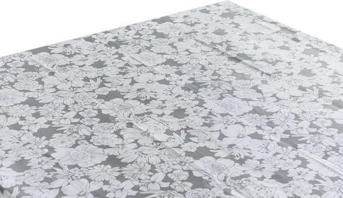 Vista 16 de Alux - Mantel de plástico con flores de hibisco para patios, picnic y mesas de cocina, azul y rojo, vinilo de plástico, mantel de plástico