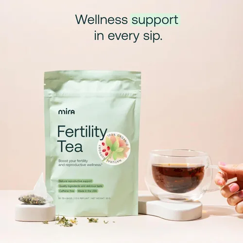 Vista 6 de Mira Té de fertilidad, sin cafeína, 100% orgánico, bayas de Goji y raíz de jengibre ayudan a regular los ciclos, apoya la concepción y promueve