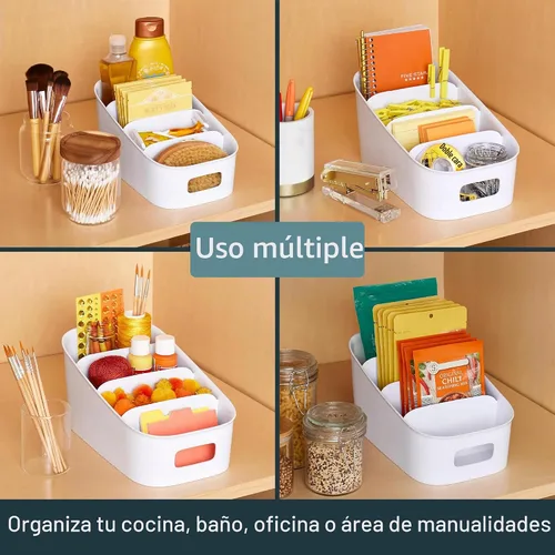 Vista 7 de YouCopia ShelfBin - Organizador de paquetes, contenedor dividido elevado de 4 niveles en escalera, organizador de almacenamiento sin BPA