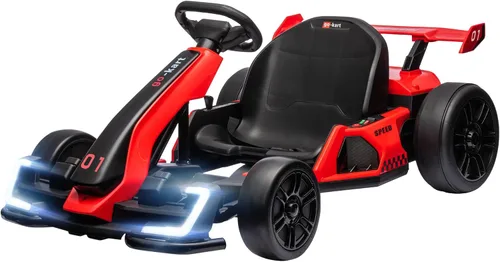 Vista 2 de Go Kart eléctrico de 24 V, 7.5 MPH con asiento ajustable y arranque lento
