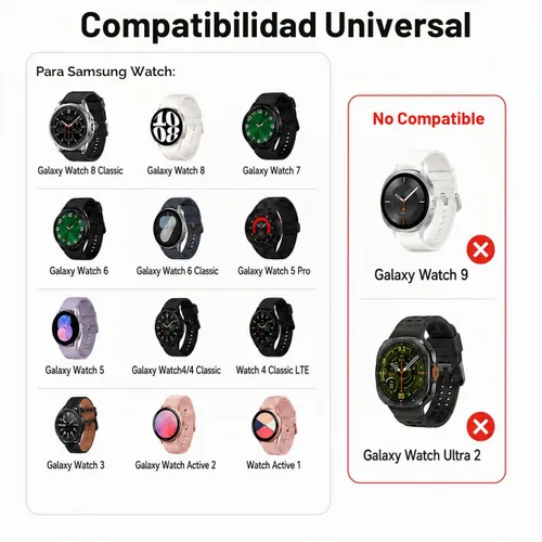 Vista 2 de Cargador de reloj compatible con Samsung Galaxy Watch 8/8 Classic, 7/6/Ultra, 5/5 Pro/4/4/6 Classic/3/Active 2/1, adaptador y cable de carga rápida