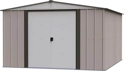 Vista 19 de Arrow Cobertizo clásico de acero para exteriores, 10 x 12 pies, carbón Carbón vegetal
