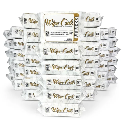 Vista 7 de Wipe Outz Toallas negras para tatuajes – Toallitas secas de alta calidad para tatuajes y cuidados posteriores de PMU – Toallitas suaves