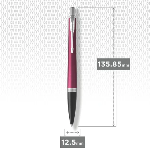 Vista 3 de Parker Urban bolígrafo, magenta vibrante con repuesto de tinta negra de punto medio (1975419)