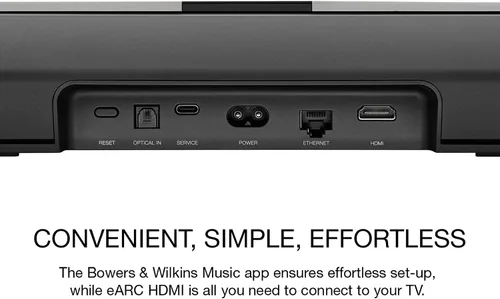 Vista 5 de Bowers & Wilkins Panorama 3 Barra de sonido con subwoofer integrado - 3.1.2 canales, 13 controladores, audio Dolby Atmos 3D, transmisión