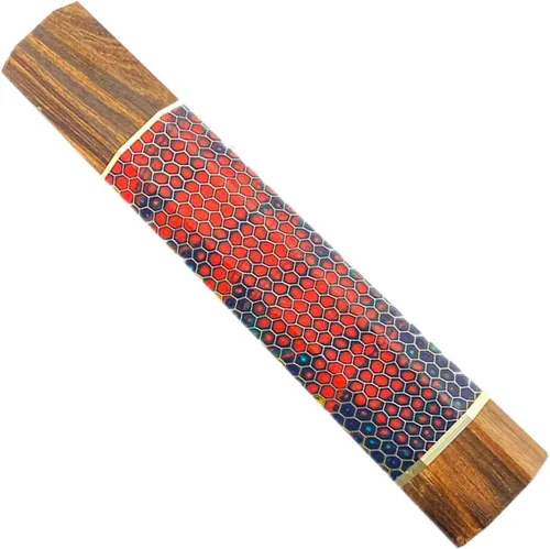 Vista 12 de Mango de cuchillo de resina de panal de abeja, mango octogonal de madera estilo japonés, material para hacer cuchillos, herramienta de bricolaje