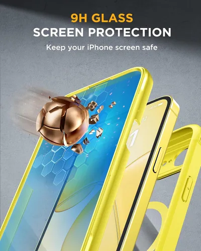 Vista 335 de Miracase Serie de vidrio para iPhone 11 de 6.1 pulgadas, funda protectora de cuerpo completo resistente mejorada con protector de pantalla de vidrio