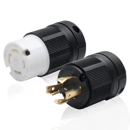 Vista 8 de STARELO Receptáculo de Bloqueo de 30 Amperios para Generador Salida NEMA L14-30R con Cubierta, 125/250 Voltios 3 Polos 4 Cables, Resistente a