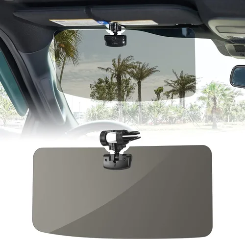 Vista 12 de JOYTUTUS Extensor de visera solar para automóvil, visera solar polarizada antirreflejos universal fácil de instalar, extensión de visera UV400