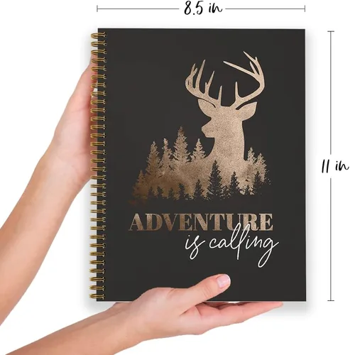 Vista 3 de Gotcha Covered Notebooks Softcover Adventure Is Calling - Cuaderno de caza en espiral de 8.5 x 11 pulgadas, 120 páginas a rayas universitarias