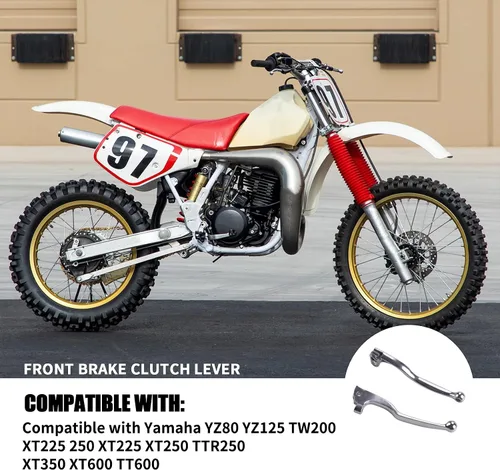 Vista 6 de Palancas de freno y embrague delanteras compatibles con Yamaha YZ80 YZ125 TW200 XT225 250 XT225 XT250 TTR250 XT350 XT600 TT600