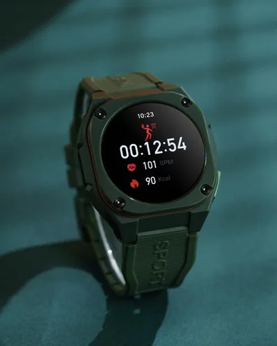 Vista 6 de Easfone B3 Sport Smart Watch, reloj de fitness AMOLED de 1.28 pulgadas con frecuencia cardíaca/sueño/impermeabilidad IP68/más de 120 modos Verde