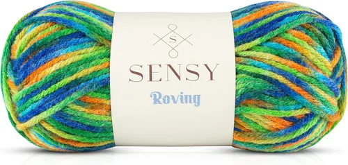 Vista 41 de Sensy Roving - Ovillo de lana multicolor, 3.5 onzas, 132 yardas, calibre 5, voluminoso (otoño)