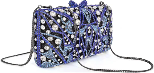 Vista 2 de MOSSMON Bolso de noche de lujo con diamantes de imitación para mujer para fiesta y boda