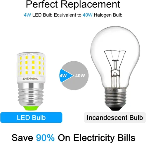 Vista 6 de ZHENMING Bombillas LED AC 100-265V 3.5W para refrigerador KEI D34L E26 5W Reemplazo 50W-60W 5304511738 Bombilla de nevera para Frigidaire Kenmore