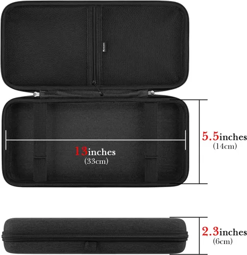 Vista 4 de Linkidea Funda rígida de viaje para teclado del 75%, funda de transporte de teclado de 84 teclas, bolsa protectora de almacenamiento, compatible