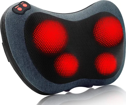 Vista 8 de Papillon - Masajeador de espalda con calor, almohada de masaje Shiatsu para cuello, hombros, pies y espalda baja, alivio del dolor de tejido