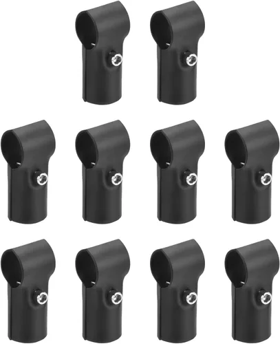 Vista 8 de uxcell Conector de tubería estructural, abrazaderas de tubería de unión de 180 grados de 2 vías, 10 juegos de rieles de esquina de acero inoxidable