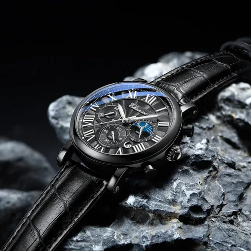 Vista 4 de FANMIS Reloj analógico deportivo militar multifuncional clásico para hombre, vestido de negocios, impermeable, cronógrafo luminoso, cielo