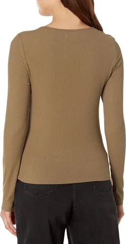 Vista 2 de The Drop Top de punto con corte Doug para mujer