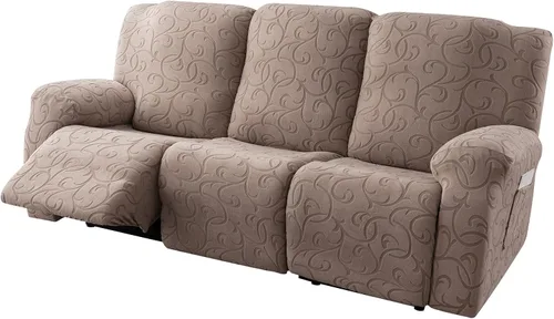 Vista 17 de Funda para Sillón Reclinable de 4 Piezas Elástica, Funda Deslizable de Sofá, Cubierta de Sofá para Sofá Reclinable de 1 Asiento, Protector