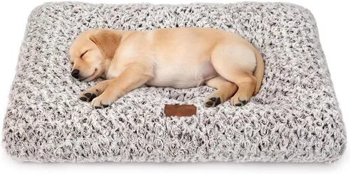 Vista 20 de Alfombrilla de cama para perro, suave y mullida, para jaula de perro, cama para perros pequeños, medianos y grandes, y gatos, lavable Marrón