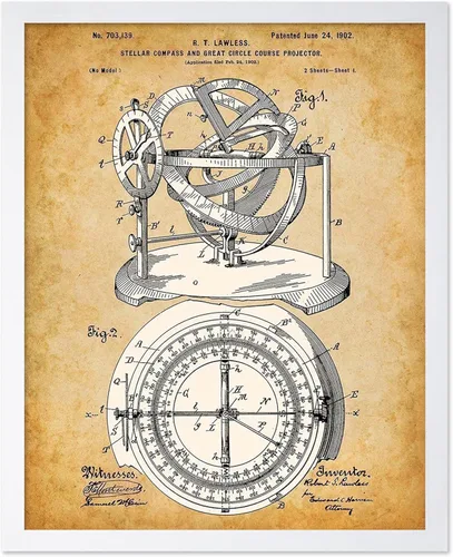 Vista 87 de Poster Master Póster celestial – Impresión del mapa de las estrellas – Regalo para astronomía, fanáticos lunares – Arte vintage para el hogar