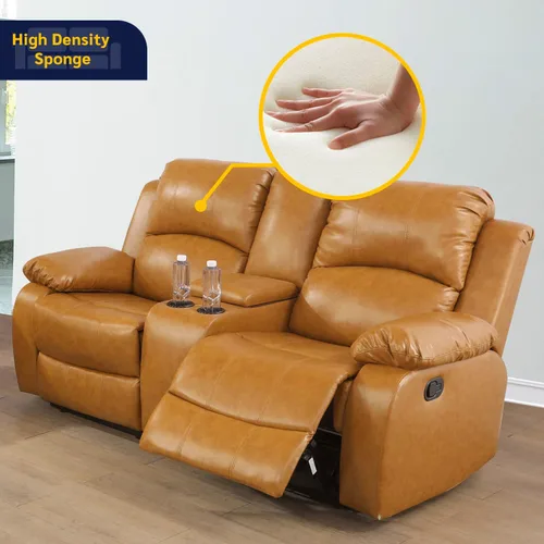 Vista 4 de Beverly Fine Furniture Alpine - Juego de sillón reclinable para sala de estar, sofá de dos piezas, color jengibre