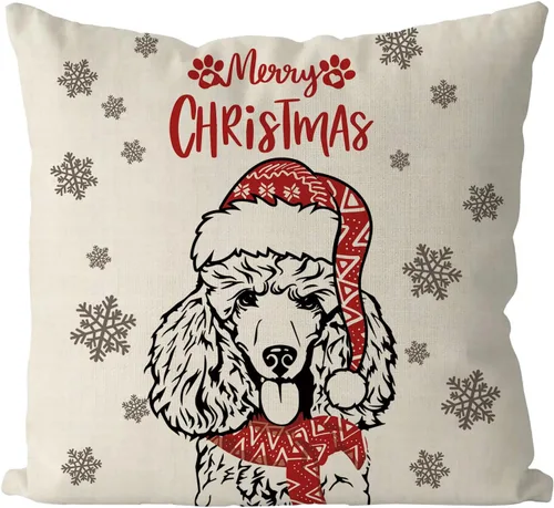 Vista 7 de GAGEC Fundas de almohada de Navidad de 18 x 18 pulgadas, fundas de almohada de perro Boston Terrier, fundas de almohada de invierno para Navidad