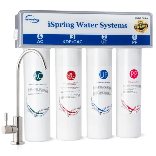Vista 13 de iSpring CUA4-BLK - Sistema de filtro de agua para debajo del fregadero, filtro de agua de ultrafiltración de 4 etapas sin tanque de alta capacidad
