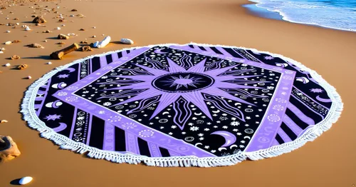Vista 20 de Tapiz redondo de mandala indio, manta de playa, mantel de algodón gitano hippie bohemio, toalla de playa, esterilla de yoga