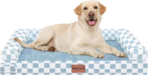 Vista 33 de NANUYA - Cama ortopédica para perros de tamaño mediano/grande, lavable: Camas con almohada para perros de tamaño mediano/grande, sofá de espuma