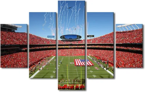 Vista 36 de TUMOVO Allegiant Stadium Arte de Lienzo para Pared de Sala de Estar Equipo de Fútbol Americano Pintura Moderna Nevada Las Vegas Cuadro Deportivo