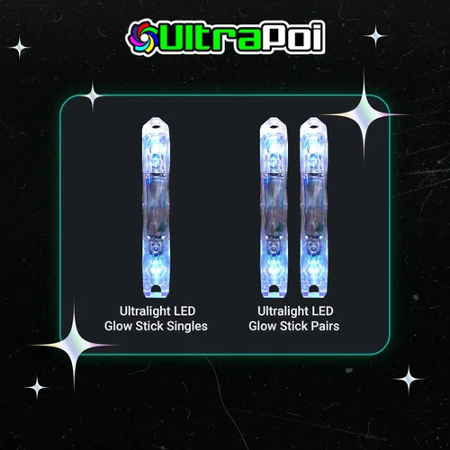 Vista 7 de UltraPoi Barra luminosa LED ultraligera (individual) - Rainbow LED para Poi Raves y conciertos